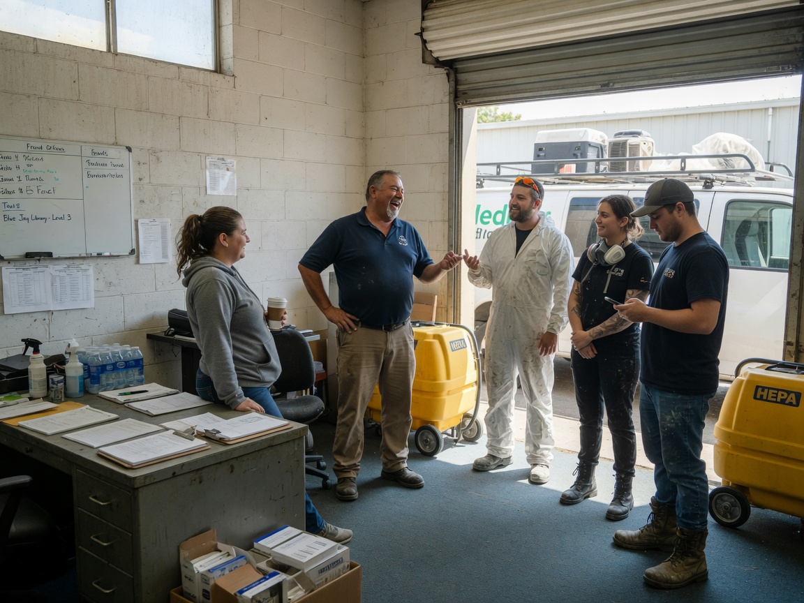 The Mold Remediation Service Blue Jay team at work in Blue Jay